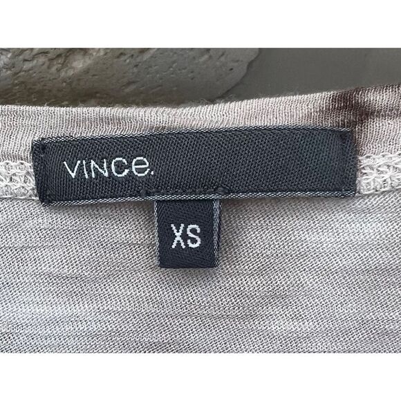 Vince Tie Dye T-Shirt Brown 3/4 Sleeve Chest Pocket Pullover Tee Size XS - Picture 5 of 6